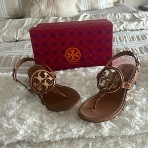 Tan/Rose Gold Tory Buch Sandals